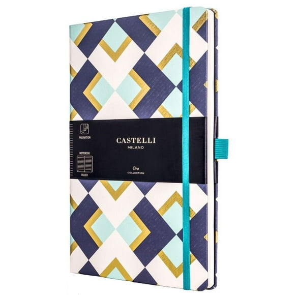 Castelli QC6BZ-001 Oro A5 Notebook, Ruled, Chess