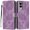 Purple, variant on For Samsung Galaxy S26 Ultra 5G 6.9" Flower Embossed Buckle Case, Card Slots/Pocket, PU Leather Flip Wallet Case With Short Wrist Strap,Black,For Galaxy S26 Ultra 5G