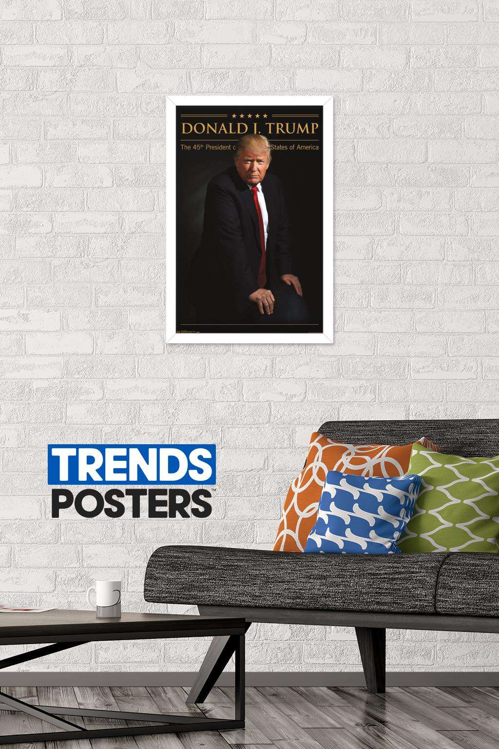 President Donald Trump Wall Poster, 14.725" x 22.375", Framed