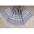 thumbnail image 6 of Organic Towel, Personalized Turkish Towel, Navy Peshtemal, Striped Towel, 40x71 Inches Gift For Her, Scarf Towel, Yoga Towel,, 6 of 9