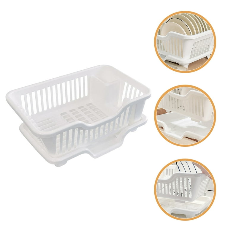 Dish Rack Dish Drying Rack Kitchen Dish Rack Tableware Bowl Chopstick  Storage Box Plastic Household Drainer Large Lid Double Layer Container Dish