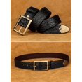 thumbnail image 4 of Catelles Vintage First-Layer Leather Belt, Antique Brass Buckle, Durable and Wear-Resistant Men's Casual and Business Belt&For waist 42 width 1.5inch(3.8cm), 4 of 8