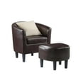thumbnail image 3 of Pemberly Row Contemporary Faux Leather Accent Chair with Ottoman in Espresso, 3 of 10