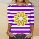 thumbnail image 2 of Camisetas Casuales de las Mujeres de Moda Impresa 3/4 Mangas Blusa Cuello Redondo para el Hogar Y Diario, 2 of 4