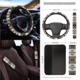 thumbnail image 3 of FOR U DESIGNS Western Aztec Print Car Seat Cover Full Set of 15 Steering Wheel Cover Seat Belt Strap Pad Trash Bag Air Vent Storage Holder Cup Coasters Rear View Mirror Covers Key Chain Car Decor, 3 of 7
