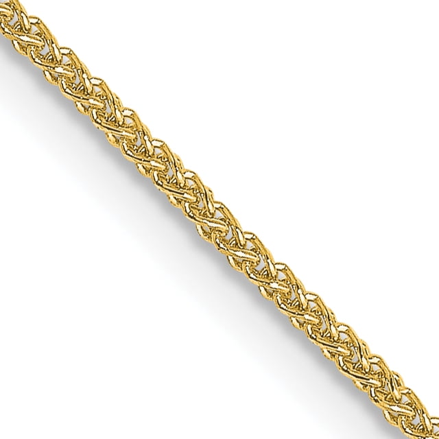 18k Yellow Gold 24 Inch 1mm Spiga Chain Necklace Pendant Charm Wheat