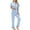 Y-Light Blue, variant on UVN Womens Pajamas Sets Long Sleeve Shirts and Long Pants Two Piece Lounge Sets Fall Satin Silk Pjs Sleepwear Outfits