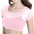 thumbnail image 3 of Ahuyic Womens Bra,Summer Plus Size Bra,Womens Printing Gathered Together Large Size Daily Bra Underwear No Rims,Pink,Free Size, 3 of 4