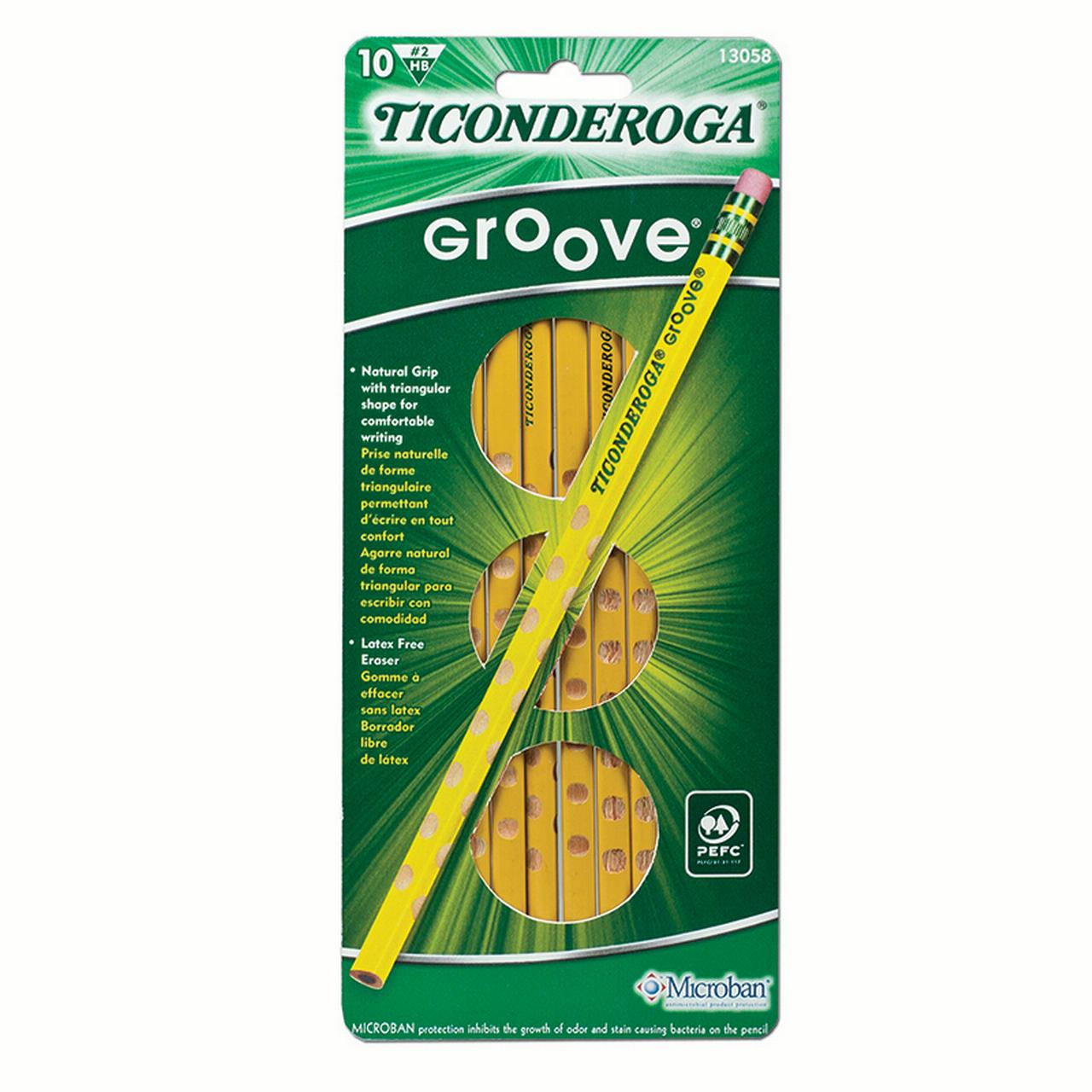 Ticonderoga Groove No 2 Pencils 10 Per Pk 6 Pk 13058