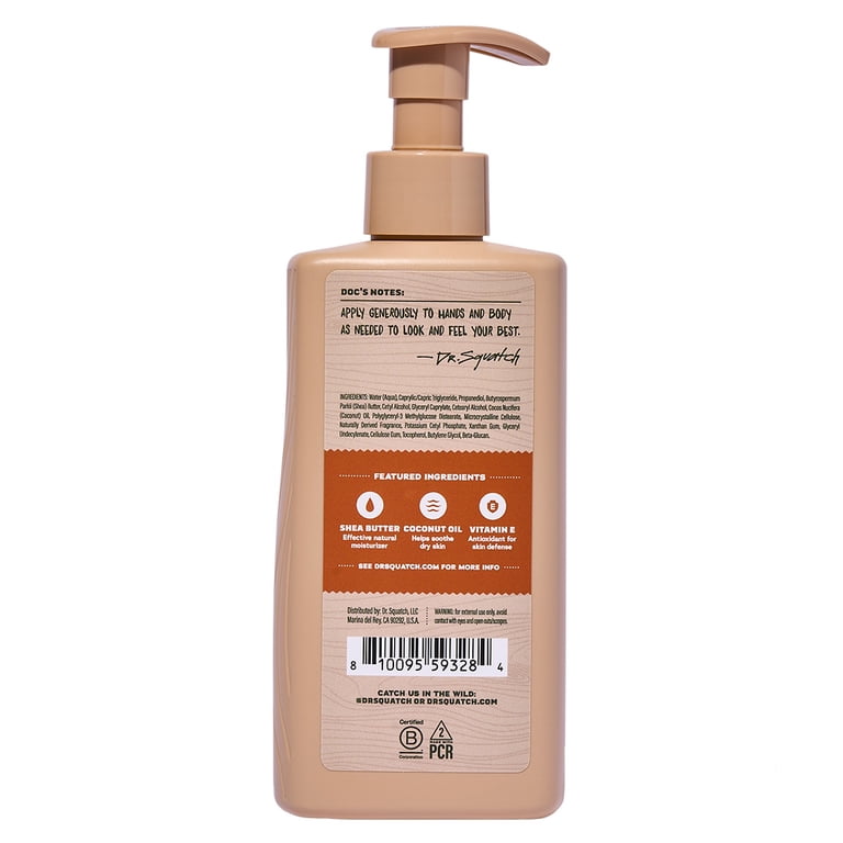 Dr. Squatch Mens Natural Body Moisturizer Lotion, Hand & Body