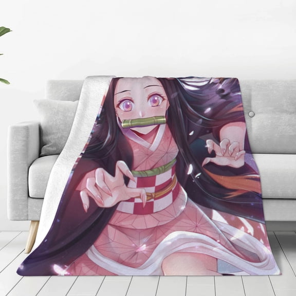 Demon Slayer Kamado Nezuko Ultra-Soft Micro Fleece Blanket Throw All Season Fuzzy Lightweight Throw Blankets For Office Company Home Couch Bed Sofa 50"X40"