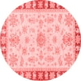 thumbnail image 1 of Ahgly Company Machine Washable Indoor Round Oriental Red Traditional Area Rugs, 4' Round, 1 of 4