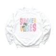 thumbnail image 2 of Summer Vibes Sweatshirt for Women, Teens, & Girls Colorful Palm Tree Vacation Pullover White Sweatshirt Youth XS, 2 of 5
