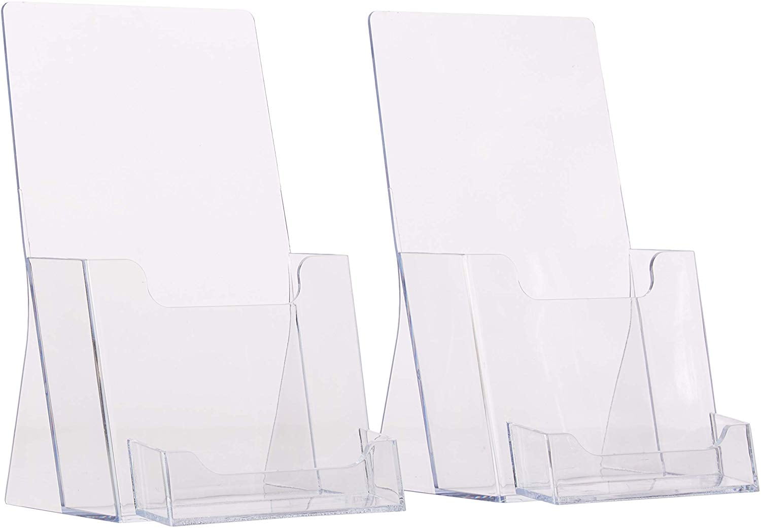 20 CLEAR TRI FOLD BROCHURE & BUSINESS CARD HOLDERS HOLDS 4" WIDE LITERATURE 
