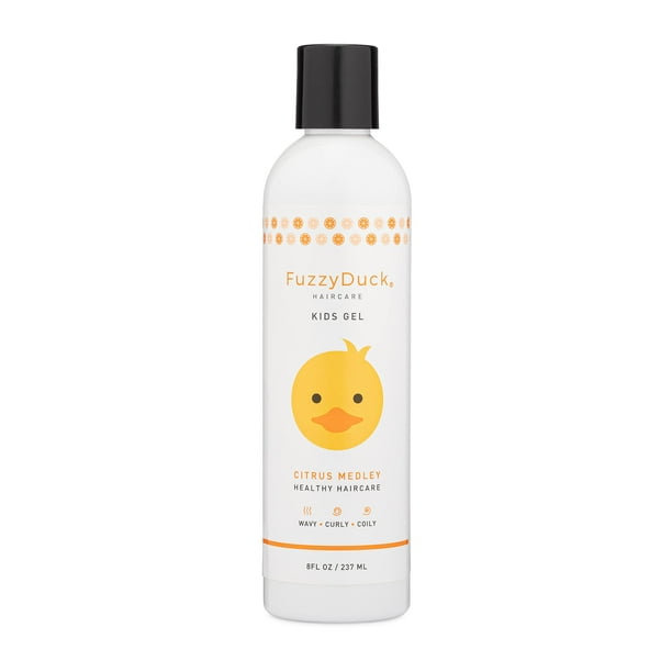 FuzzyDuck Gel para el cabello para niños, soluble en agua, gel para el cabello para niñas y niños con aloe marino y miel, para todo tipo de cabello (Citrus Medley 8oz)