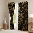 thumbnail image 3 of Manfei Teens Adults Bohemian Damask Blackout Curtains Set of 2 (52x84 Each),Black Golden Window Curtains,Exotic Style Curtains and Drapes,Breathable Home Decor, 3 of 6