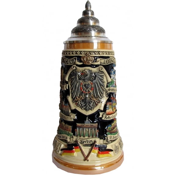 German Beer Stein Deutschland panorama stein 0.4 liter tankard, beer mug