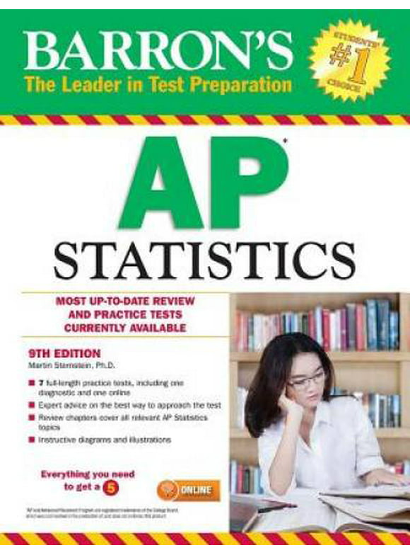 Barron's AP Statistics, 9th Edition Paperback - USED - VERY GOOD Condition