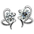 thumbnail image 2 of NUZYZ Women's Fashion 925 Sterling Silver Heart Round Zircon Ear Stud Earrings Jewelry, 2 of 7