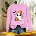 thumbnail image 4 of nerohusy Halloween Sweatshirt for Women Cute Spooky Season Sweatshirts Graphic Pumpkin Ghost Bats Sweater Plus Size Outfit 2025 Pink,L, 4 of 5