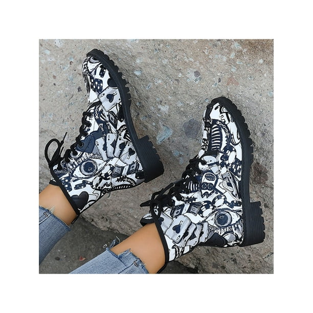 Patterned combat deals boots