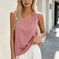 thumbnail image 6 of Miqool Women's Satin V-Neck Tank Top Sleeveless Dressy Blouse Loose Fit Summer Casual Work Top Flowy Camisole, 6 of 9