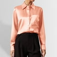 thumbnail image 2 of Summer Tops, Women Blouses, Classic Button Down Women's Shirt Long Sleeve Chiffon Blouse for Work or Casual Wear Elegant Look with Versatile Style, 2 of 5