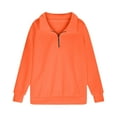 thumbnail image 4 of Tao Tao Oversized Sweatshirt For Girls Half Zip Pullover Top Casual Long Sleeve Fleece Sweatshirt Solid Color Sweatshirt Orange 5 Years, 4 of 7