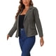 thumbnail image 4 of Chaqueta de mezclilla de manga larga con solapa y botones para mujer INSPIRE CHIC con bolsillos S Gris oscuro, 4 of 6