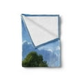 thumbnail image 2 of Tree Soft Flannel Fleece Throw Blanket, Tree on a Wide Dandelion Flower Field Fluffy Clouds Summer Getaway Meadow Picture, Cozy Plush for Indoor and Outdoor Use, 50" x 70", Green Blue, by Ambesonne, 2 of 5