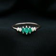 thumbnail image 3 of Rosec Jewels Natural Emerald Diamond Anniversary Ring for Women - Marquise Emerald Ring - AAA Quality - Ready to Gift, 925 Sterling Silver, US 4.50, 3 of 5
