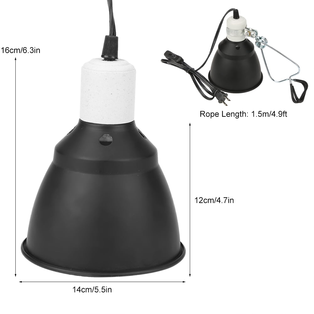 Suodoka Reptile Heat Lamp Holder 110V Ceramic UV UVA UVB Basking Light Fixture for Turtles Tortoises Lizards Snakes Geckos and Amphibians US Plug Black