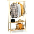 thumbnail image 1 of Gymax Bamboo Garment Rack Clothes Hanging Rack w/2-Tier Storage Shelf Entryway Bedroom, 1 of 10