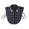 thumbnail image 2 of Womens Classic Plaid Fake Collar Detachable Dickey Collar Half Shirts Blouse False Collar Top for Women Outfits, 2 of 6