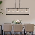 thumbnail image 4 of Marsie Modern Farmhouse 40-inch Linear Chandelier Globe Glass Kitchen Island Pendant Lights for Dining Room, 4 of 5