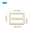 thumbnail image 2 of Uxcell Metal Tri-glide Slide Buckle, Zinc Alloy Adjuster Sliders Webbing Strap Fasteners for Bag Belt Dog Collar Gold 25mm, 2 of 7