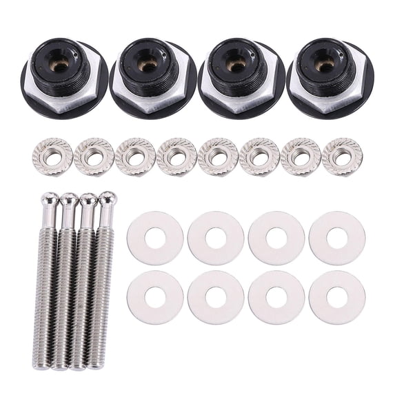 4x Button Quick Release Car Hood Hood Latch Lock Bumper Clip Black