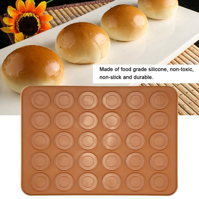 Ejoyous 1 Pce Tapis de Macarons en Silicone 30 Trous Forme Ronde Outil de Pâtisserie, Tapis de Macarons en Silicone