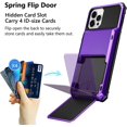 thumbnail image 2 of for iPhone 14 Pro Case Wallet Cover 4-Card Credit Card Holder ID Slot Scratch Resistant Dual Layer Hybrid Protective Hard Shell Rugged TPU Bumper Armor Case for iPhone 14 Pro case 6.1" Purple, 2 of 12