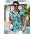 thumbnail image 3 of Camisa ALISISTER de Hombre con Estampado de Piñas y Gafas de Sol Hawaiana, 3 of 6