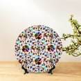 thumbnail image 6 of Yiaed Mexican Bright Style Print Bone China Decorative Plate Ceramic Dinner Plates Art Crafts with Display Stand-7in, 6 of 6