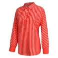 thumbnail image 7 of qolati Womens Button Down Shirts Classic Fit Striped Long Sleeve Collared Tops Dressy Casual Office Work Tunic Blouses, 7 of 7