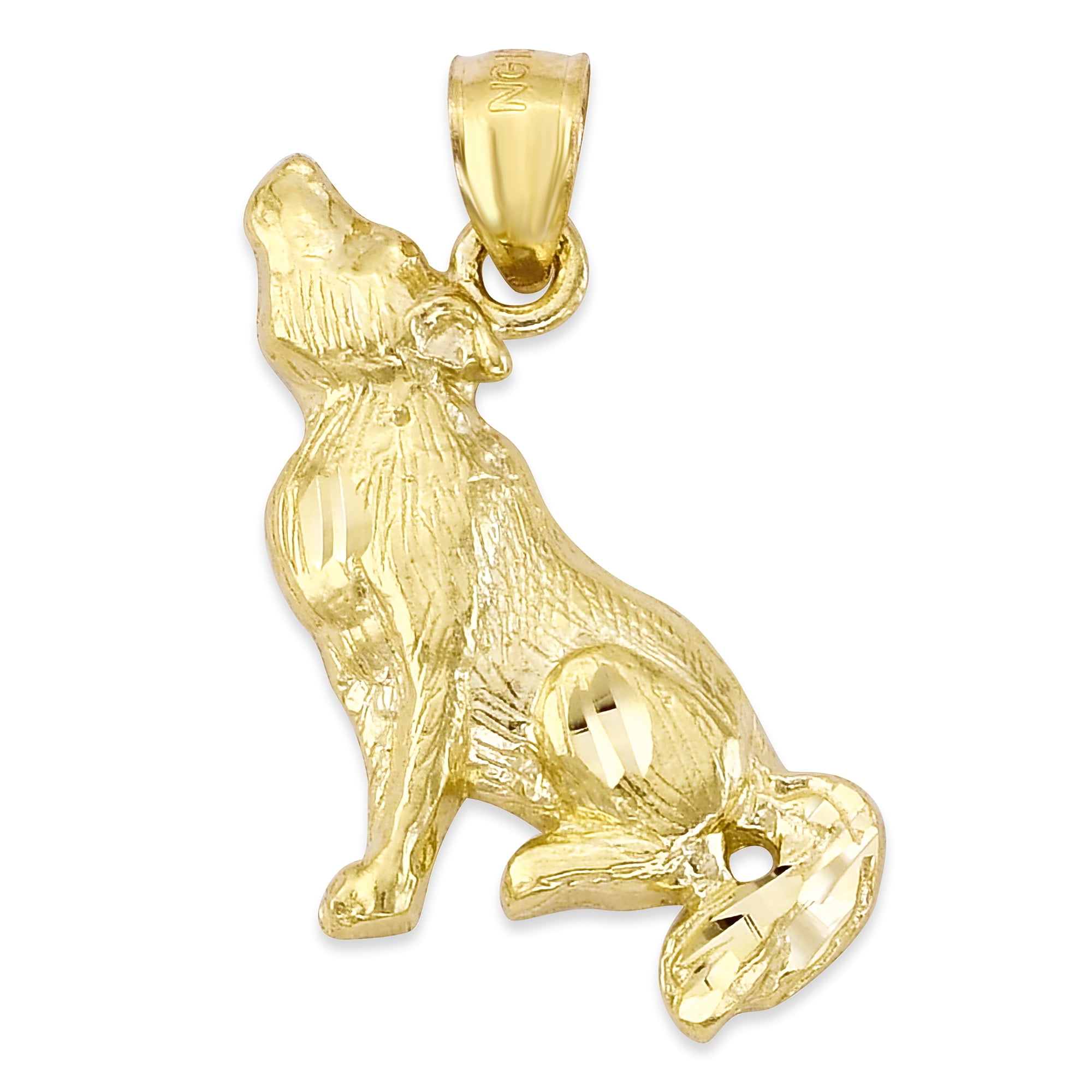 14k Gold Coyote Pendant, Wild Dog Jewelry, Wolf Charm, Spirit Animal Gifts  for Her with 16 inch Chain 