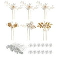 thumbnail image 2 of 38 Pack Women Wedding Bridal Bride Hair Clips Side Combs Gold Decorative Bobby Pins Barrettes Vines Party Prom Headpiece Hairstyle Accessories Vintage Crystal Rhinestone Pearl Flower Silver Gold, 2 of 4