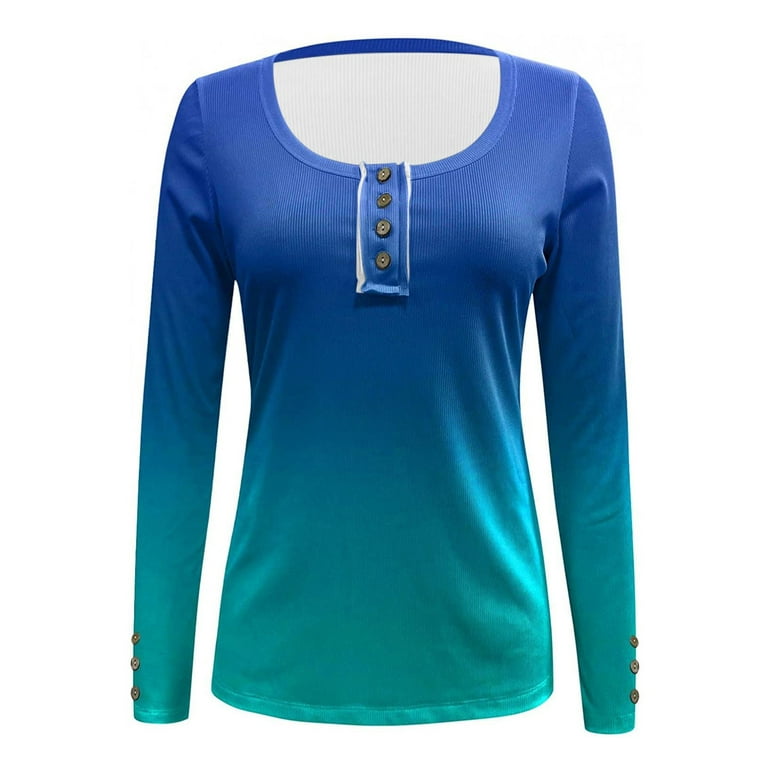 Long Sleeve T Shirts Loose Tunic Western Tops for Ladies