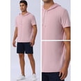 thumbnail image 5 of DARING DIVA Men's Casual Short Sleeve Pullover Drawstring Hooded T-Shirt 2XL Pink, 5 of 6