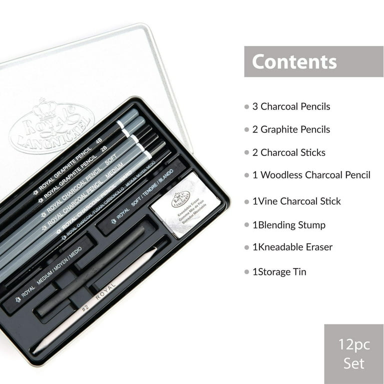 Royal & Langnickel Charcoal Small Tin, 12-Piece photo 3