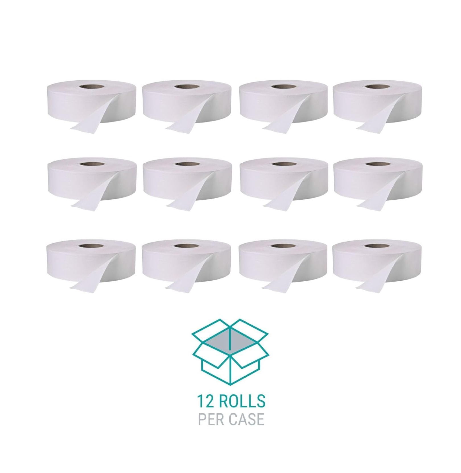 W2002 3.4 in. x 1000 ft. 2 Ply Septic Safe Jumbo Roll Bath Tissue - White (12 Rolls/Carton)