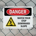 thumbnail image 4 of Watch Your Step Downward Slope OSHA Danger Aluminum Sign 24 Inch x 18 Inch - 10 Pack, 4 of 8