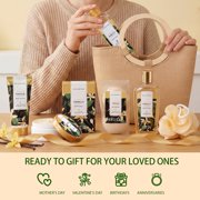 Spa Luxetique Gift Sets for Women - Vanilla Bath and Body Gift Baskets, 10 Pcs Birthday Gift Idea for Mom with Tote Bag, Relaxing Spa Kits